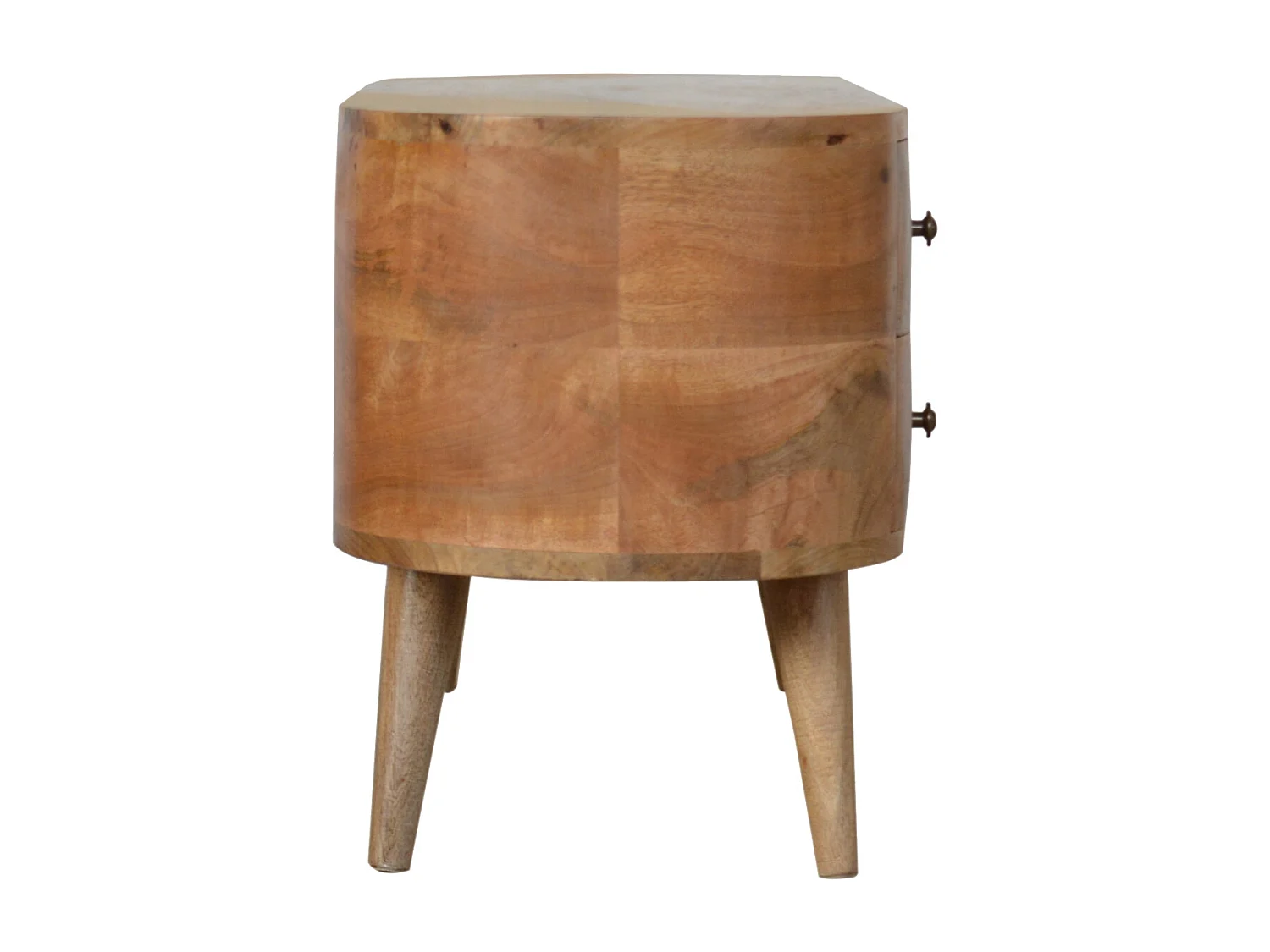Artisan Furniture Solid Wood Rounded Entertainment Unit, Beige, 4Drawers