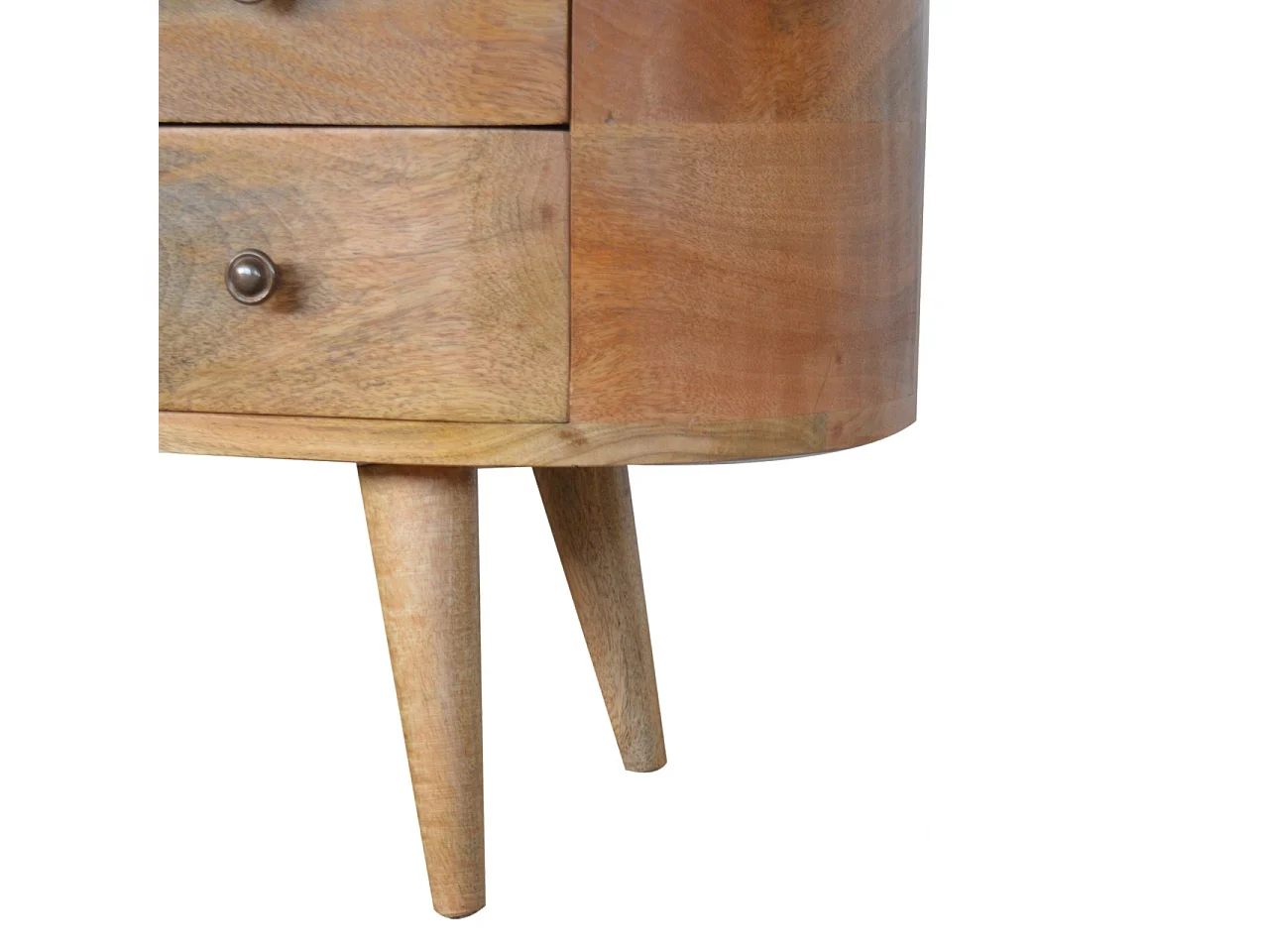 Artisan Furniture Solid Wood Rounded Entertainment Unit, Beige, 4Drawers