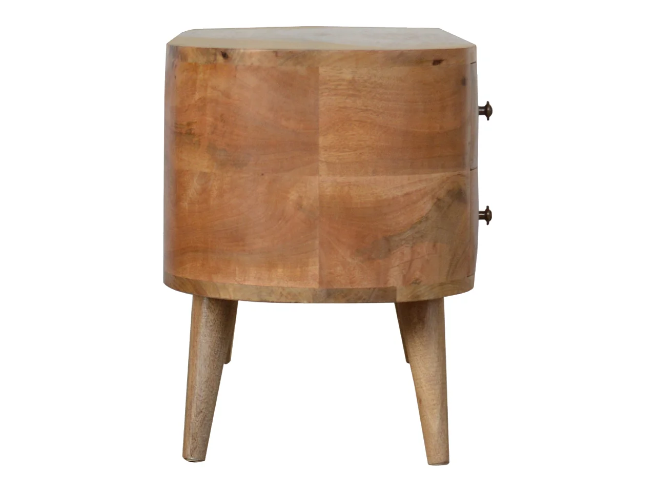 Artisan Furniture Solid Wood Rounded Entertainment Unit, Beige, 4Drawers