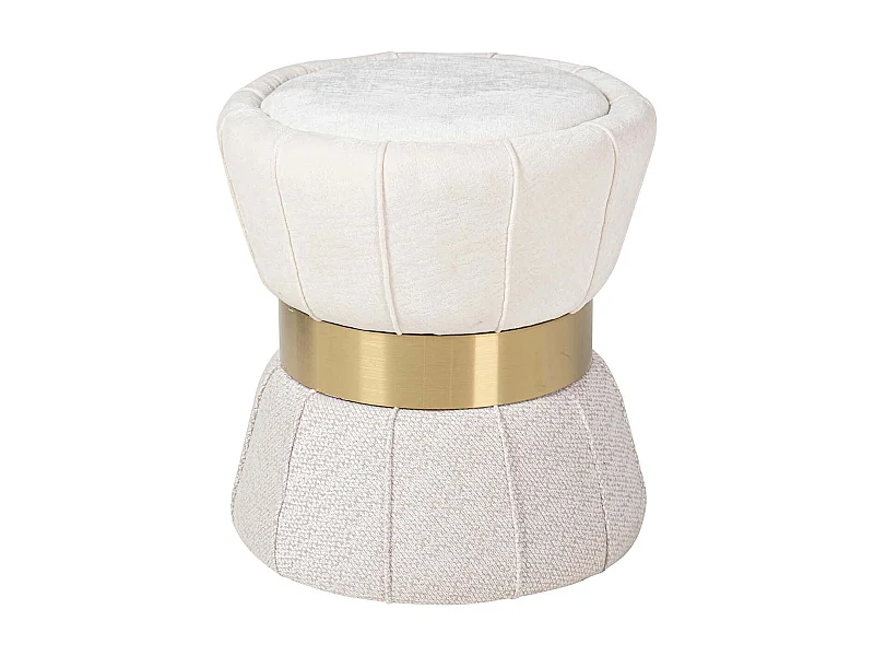 Puff Velvet Blanco Gris 40x40x44 Cm