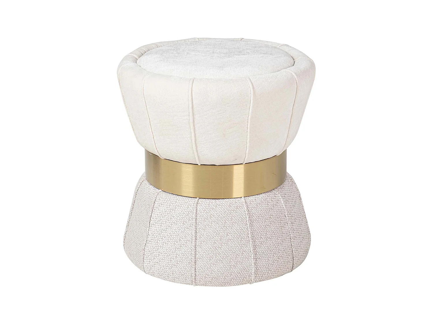 Puff Velvet Blanco Gris 40x40x44 Cm