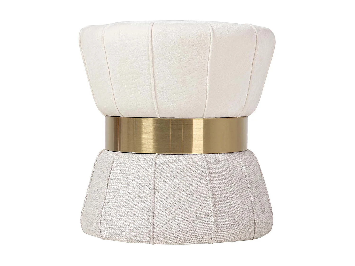 Puff Velvet Blanco Gris 40x40x44 Cm