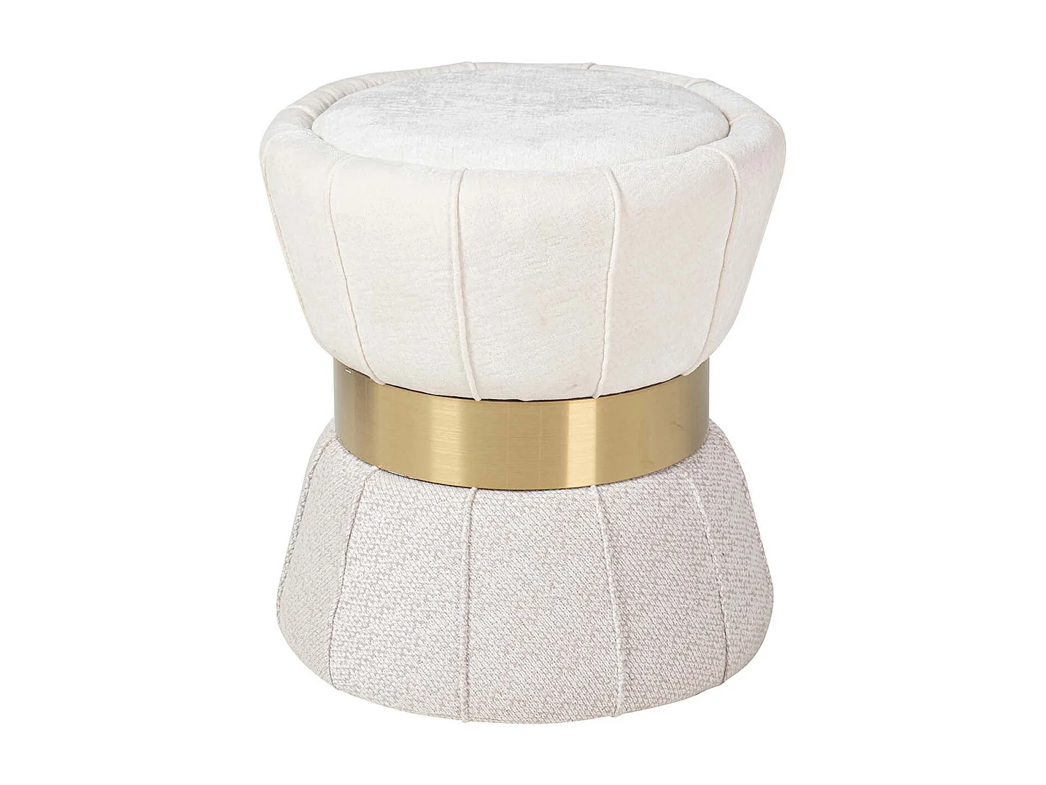 Puff Velvet Blanco Gris 40x40x44 Cm