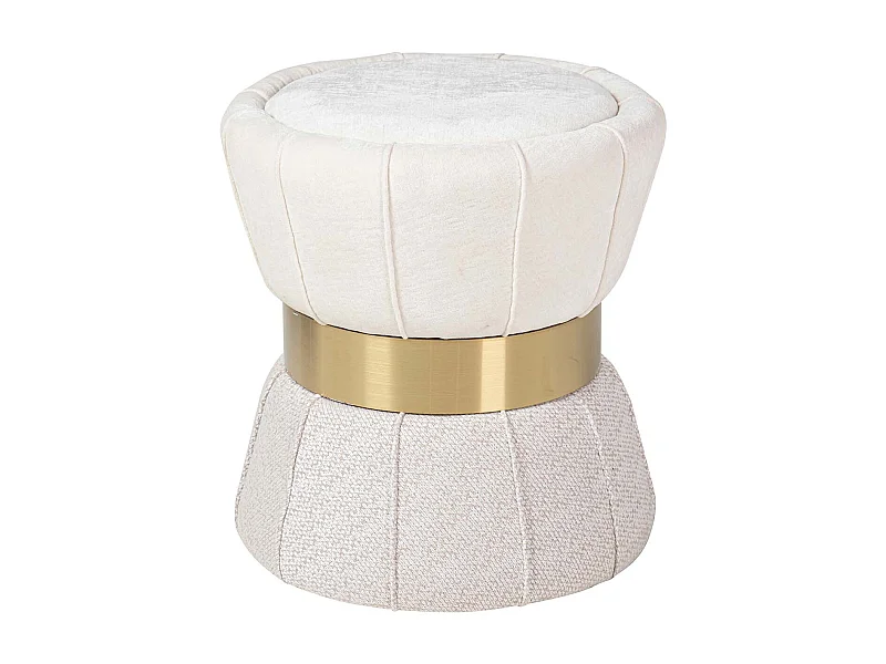 Puff Velvet Blanco Gris 40x40x44 Cm