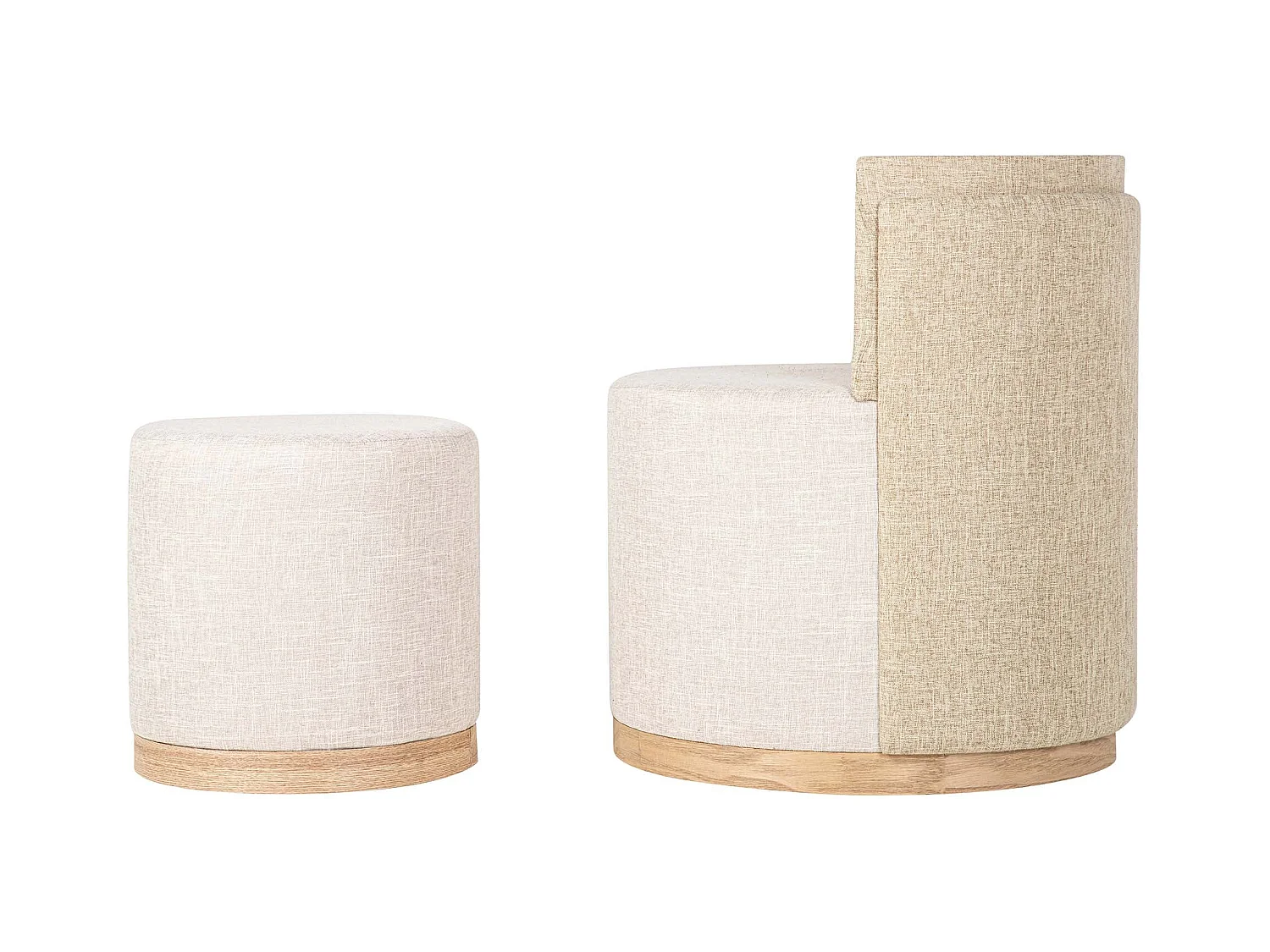 Set Butaca Y Puff Poliester 61x61x70 40x40x40 Cm