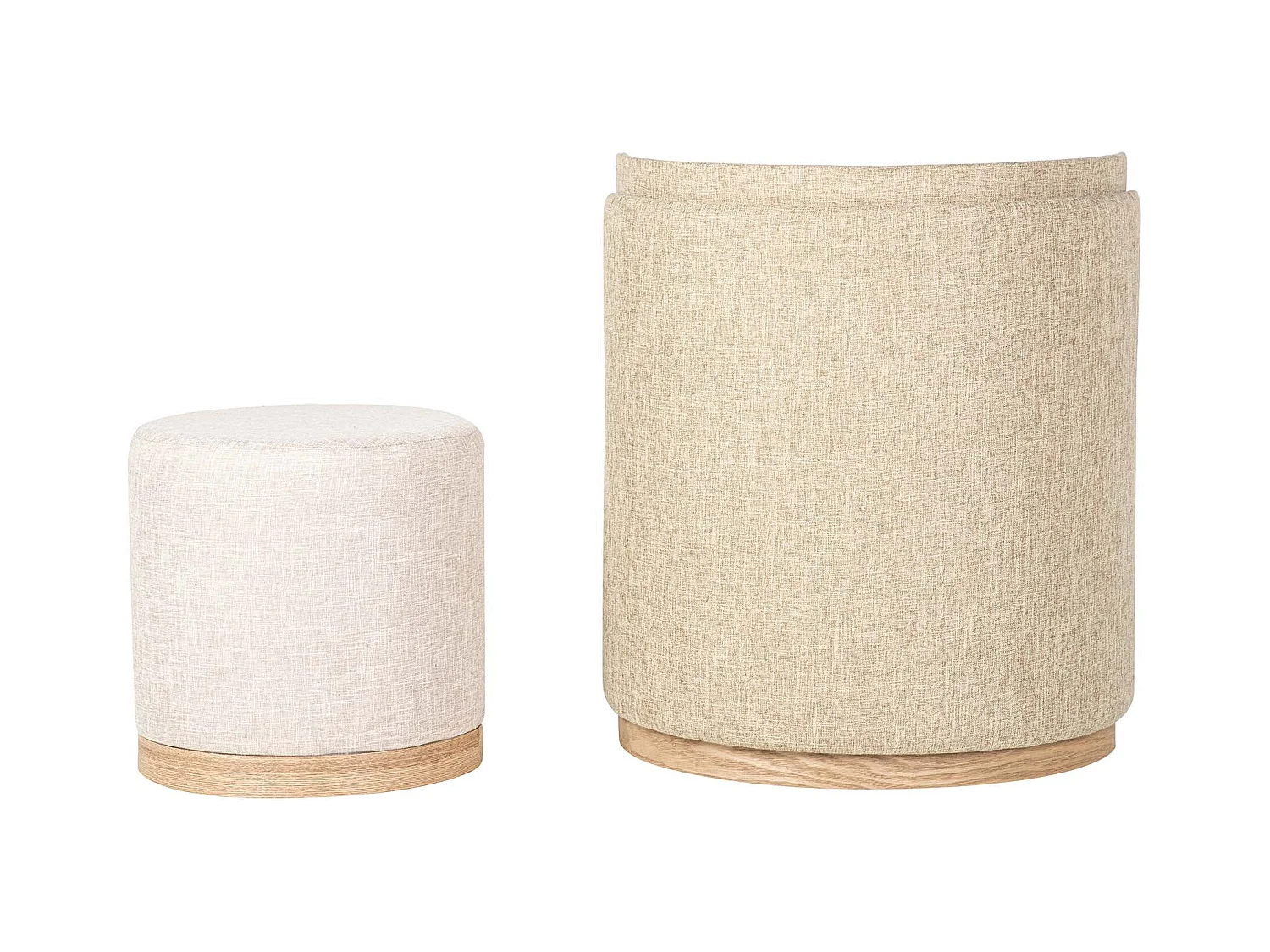 Set Butaca Y Puff Poliester 61x61x70 40x40x40 Cm