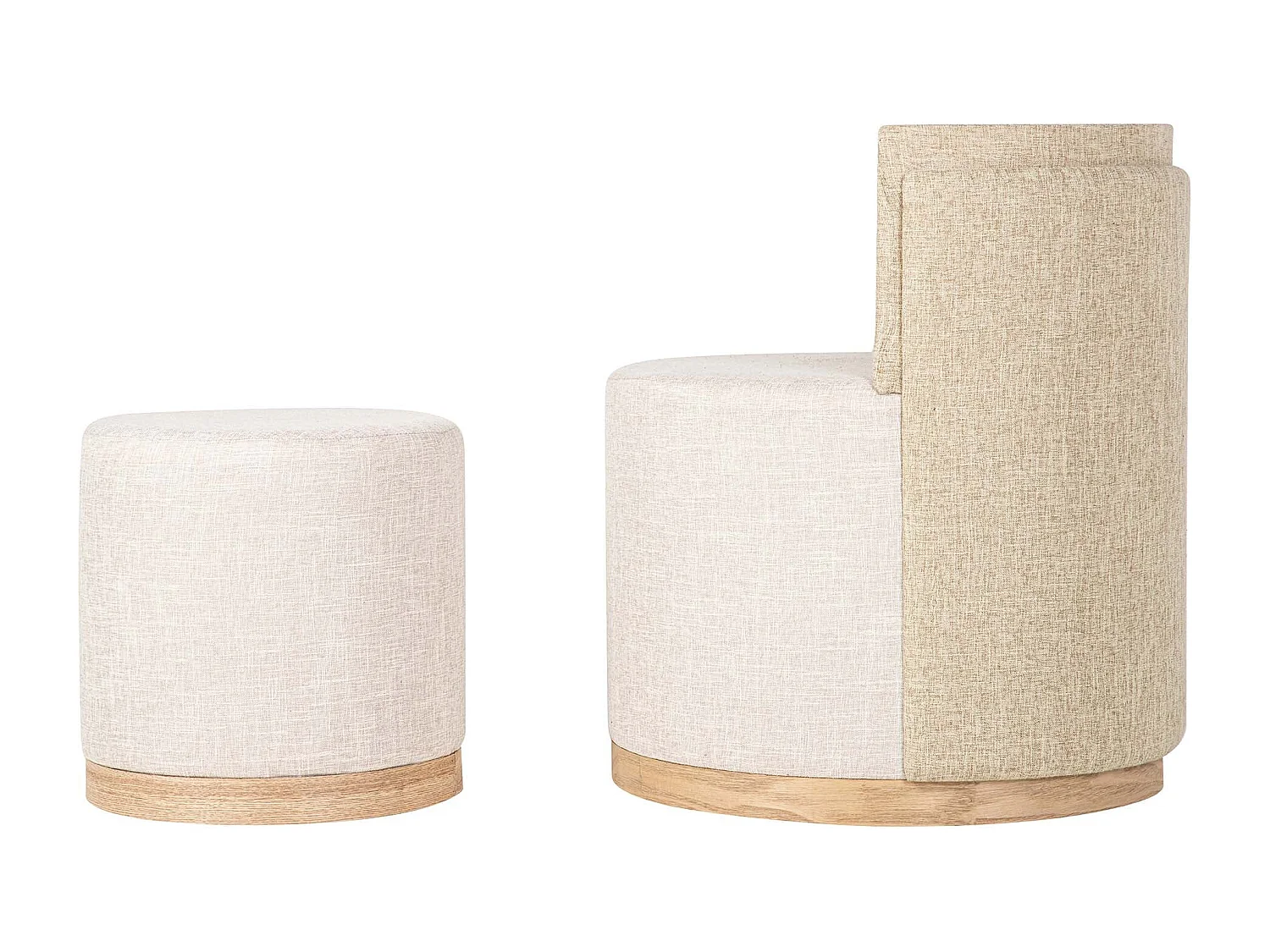 Set Butaca Y Puff Poliester 61x61x70 40x40x40 Cm