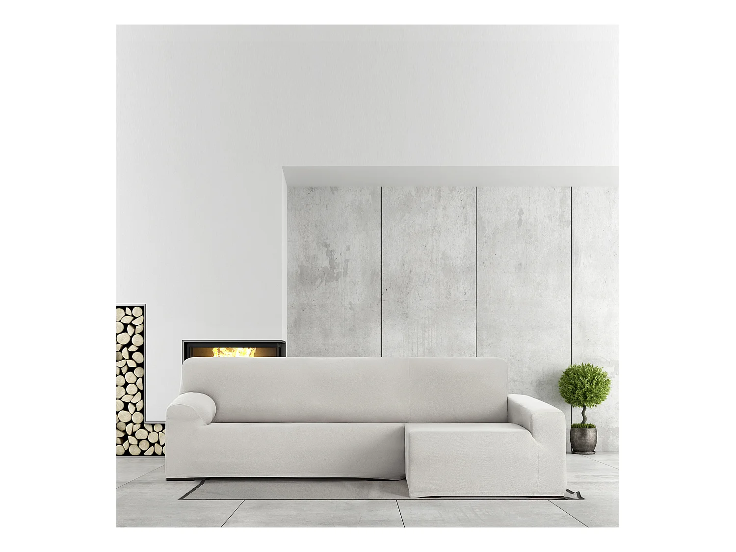 Bankhoezen m/0 chaise longue bronx rechts (Van voren gezien) c/0