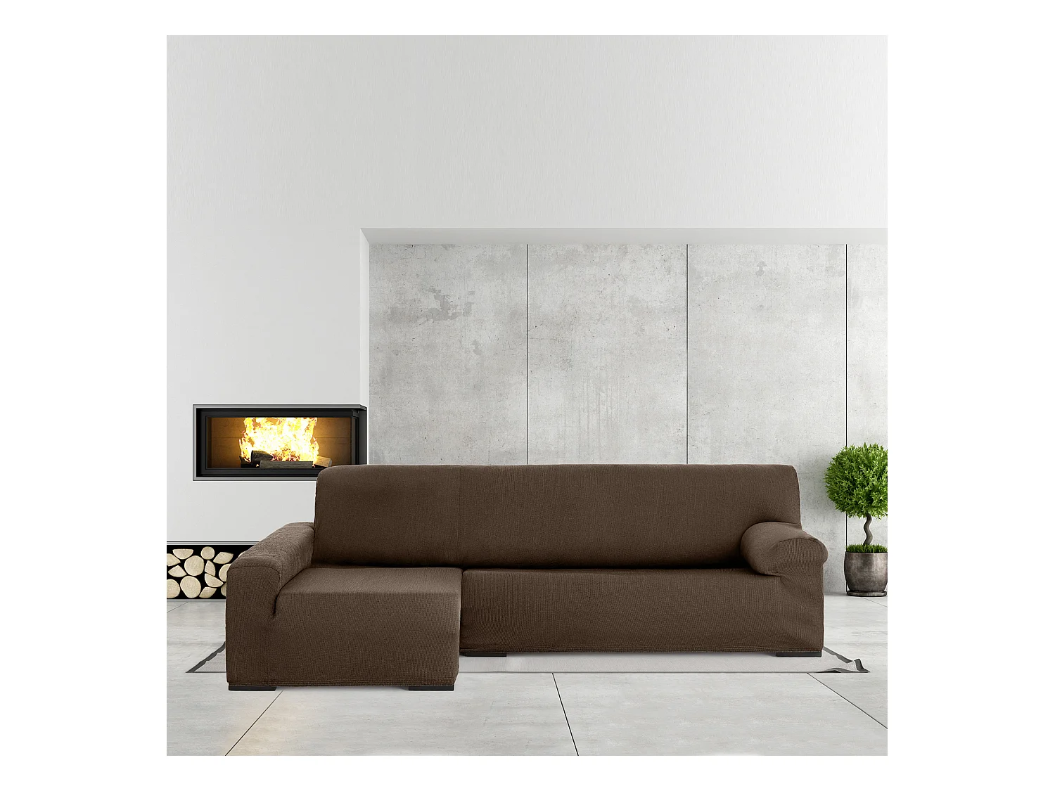 Bankhoezen m/0 chaise longue ulises links (Van voren gezien) c/7