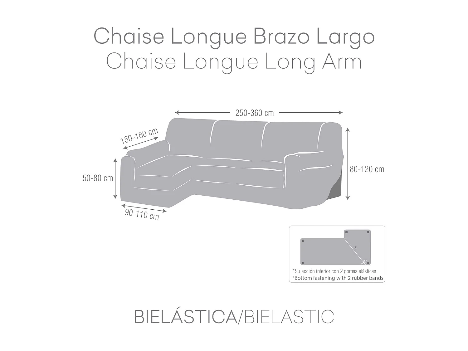 Funda de sofa m/0 ch. longue premium jaz izquierda (Mirando de frente) c/7