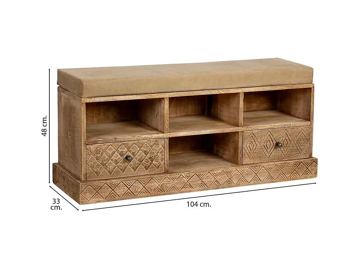 Banco de madera natural 104x33x48