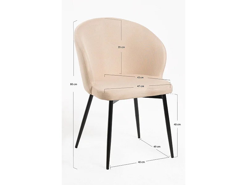 Sillas Comedor - Silla Cusa Tela - Beige