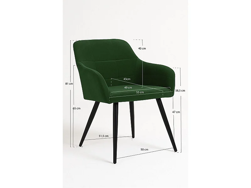 Sillas Comedor - Silla Mirova Terciopelo - Verde
