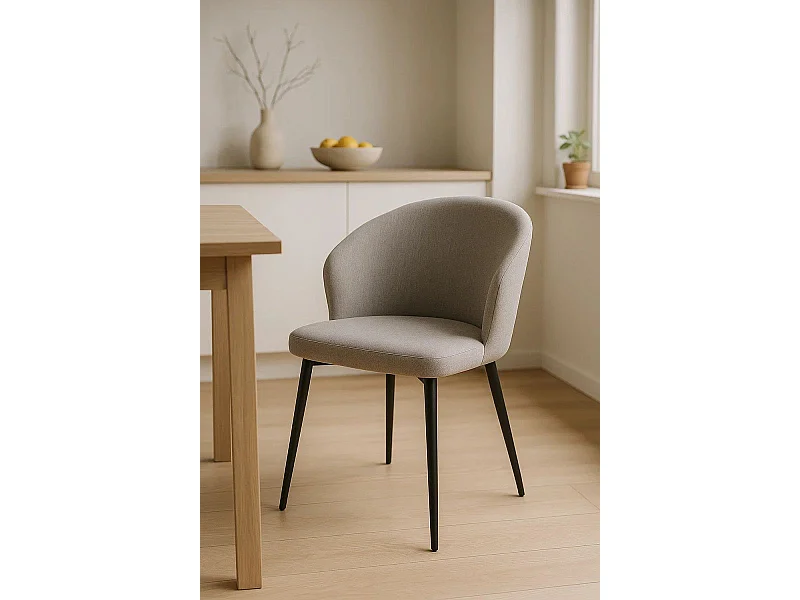 Sillas Comedor - Silla Cusa Tela - Gris