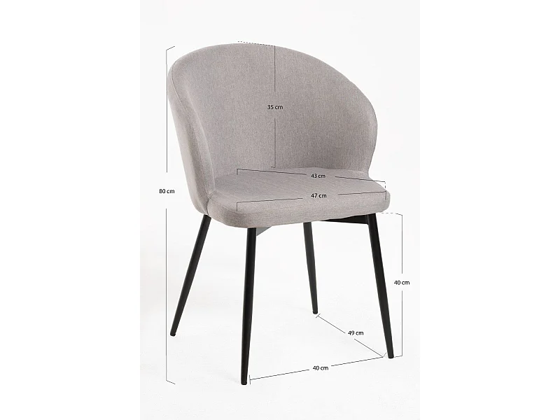Sillas Comedor - Silla Cusa Tela - Gris