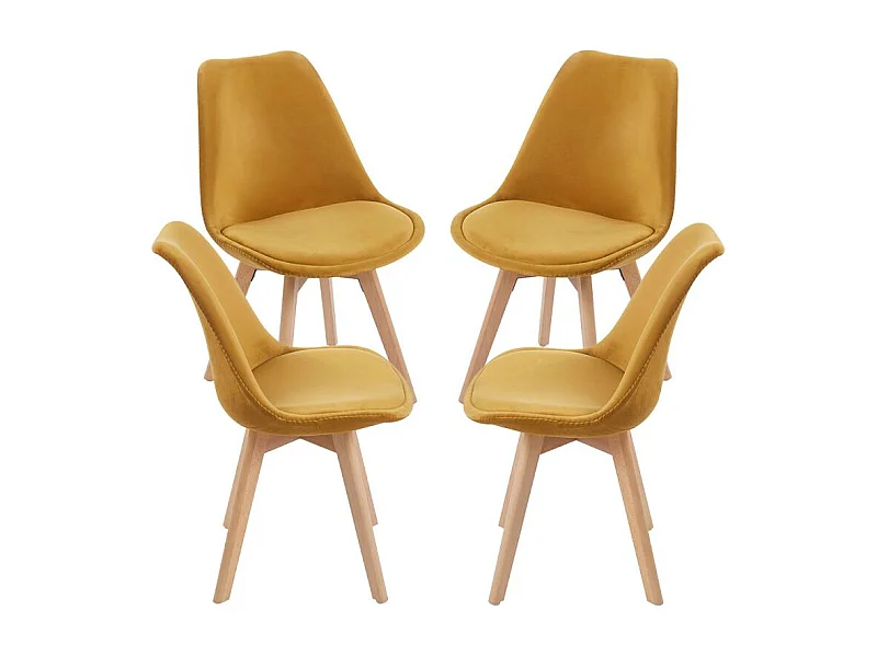 Packs Sillas Comedor - Pack 4 Sillas Synk Terciopelo - Champán