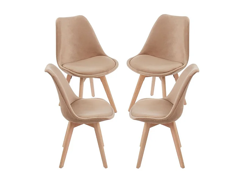 Packs Sillas Comedor - Pack 4 Sillas Synk Terciopelo - Champán