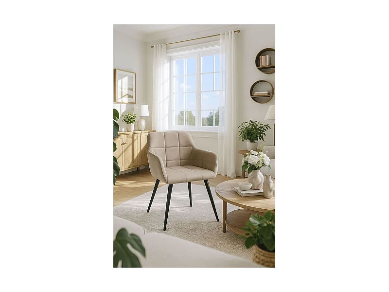 Sillas Comedor - Silla Mirova Terciopelo - Beige