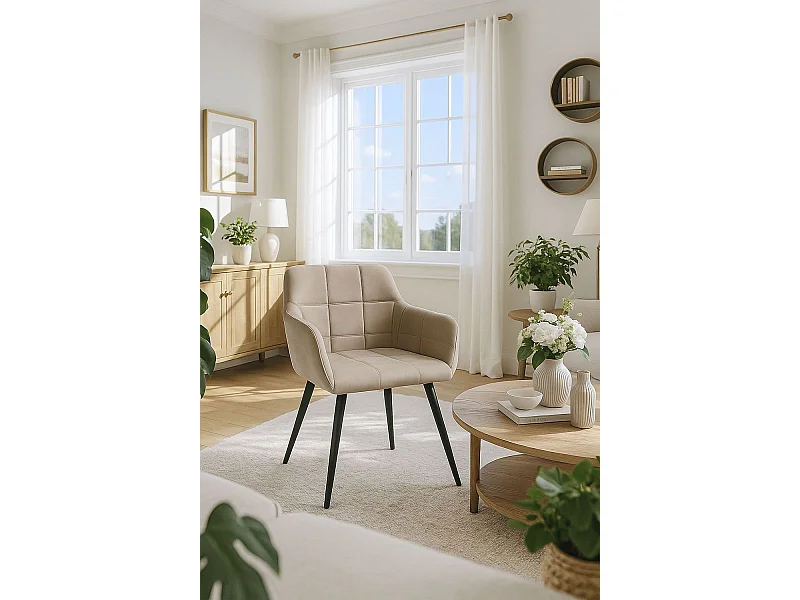 Sillas Comedor - Silla Mirova Terciopelo - Beige