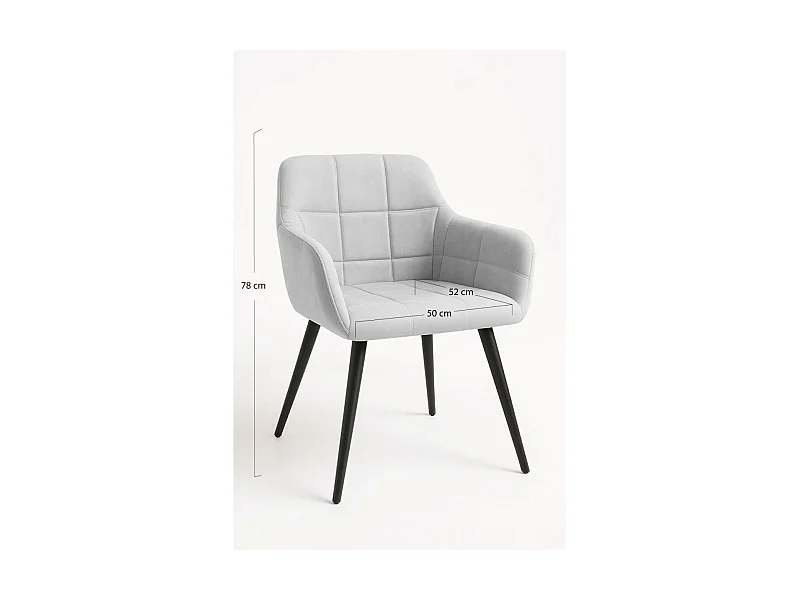 Sillas Comedor - Silla Mirova Terciopelo - Gris claro
