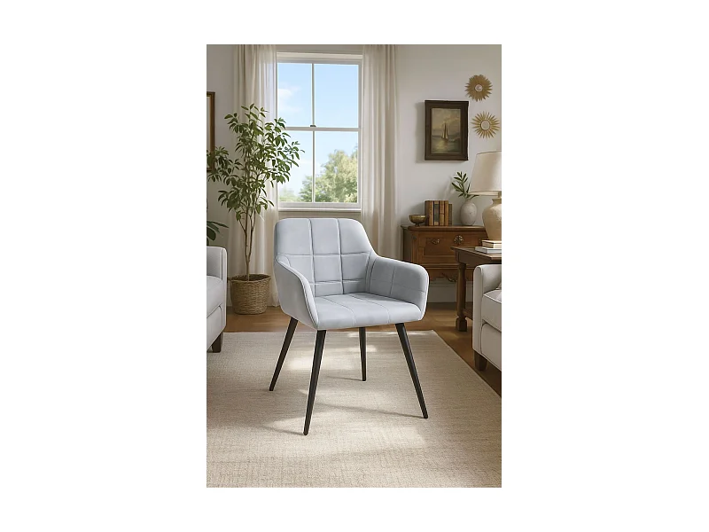 Sillas Comedor - Silla Mirova Terciopelo - Gris claro