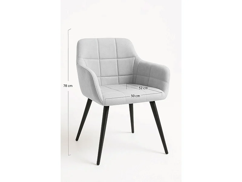 Sillas Comedor - Silla Mirova Terciopelo - Gris claro