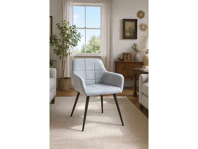 Sillas Comedor - Silla Mirova Terciopelo - Gris claro