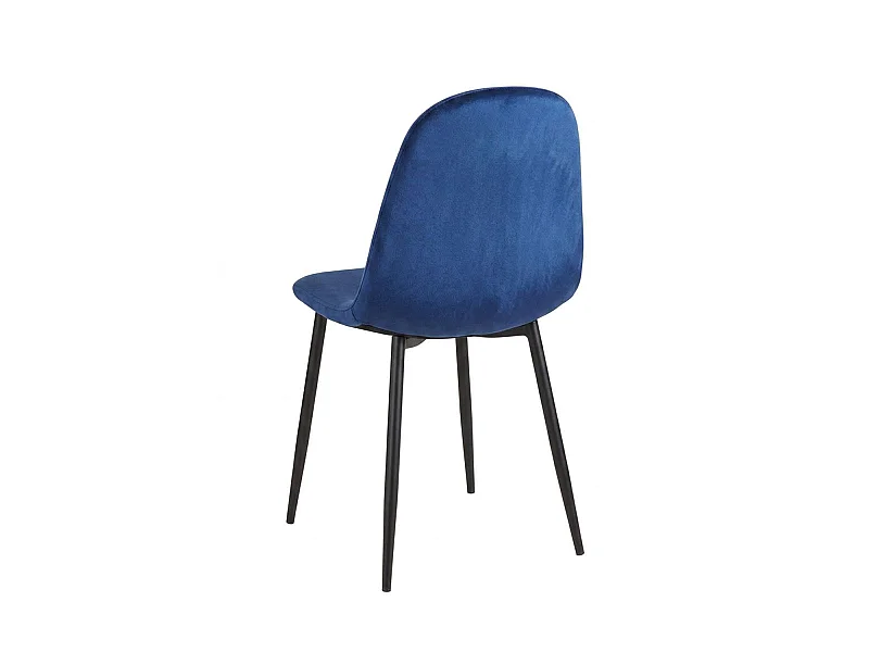 Packs Sillas Comedor - Pack 6 Sillas Teok Black Terciopelo - Azul