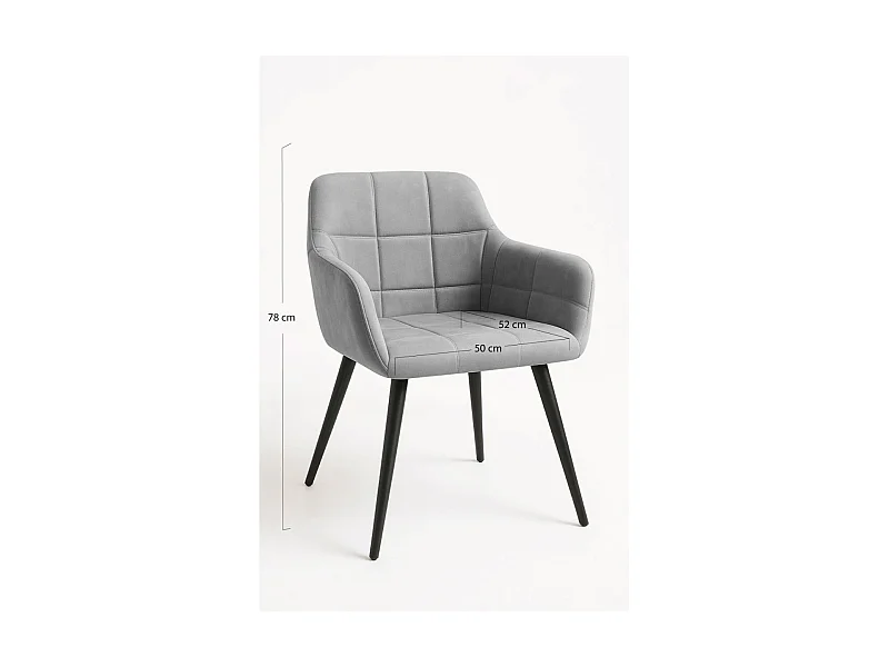 Sillas Comedor - Silla Mirova Terciopelo - Gris oscuro
