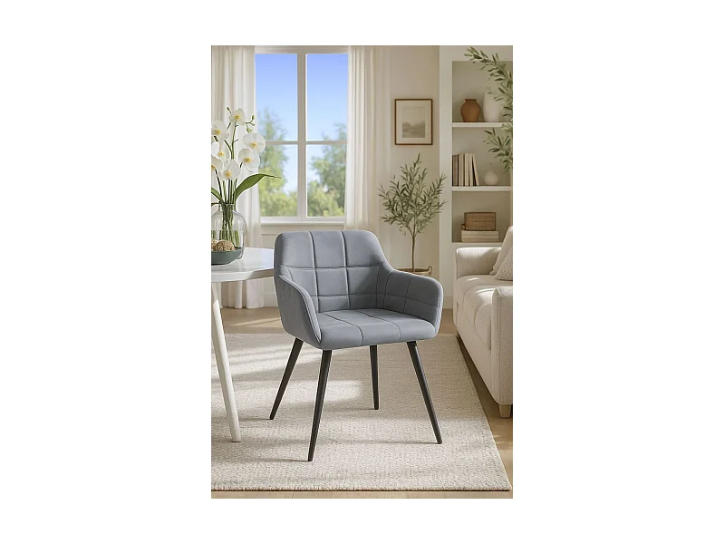 Sillas Comedor - Silla Mirova Terciopelo - Gris oscuro