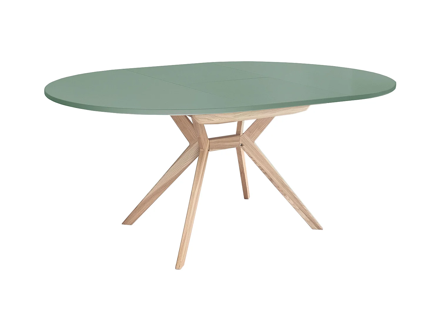 Table à manger ronde extensible 120cm Biju Vert Sauge