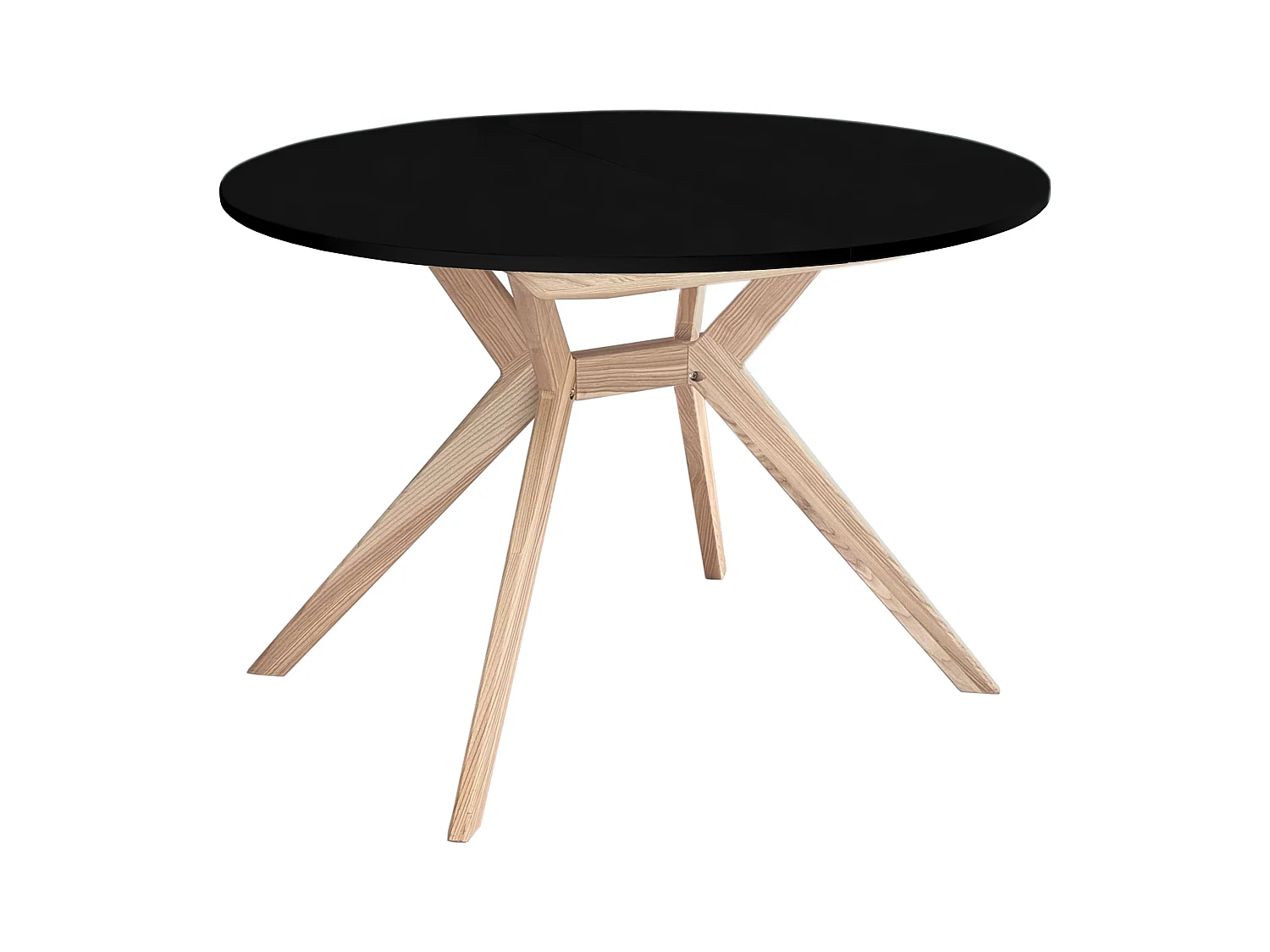 Mesa de jantar redonda extensível 120cm Biju Preto