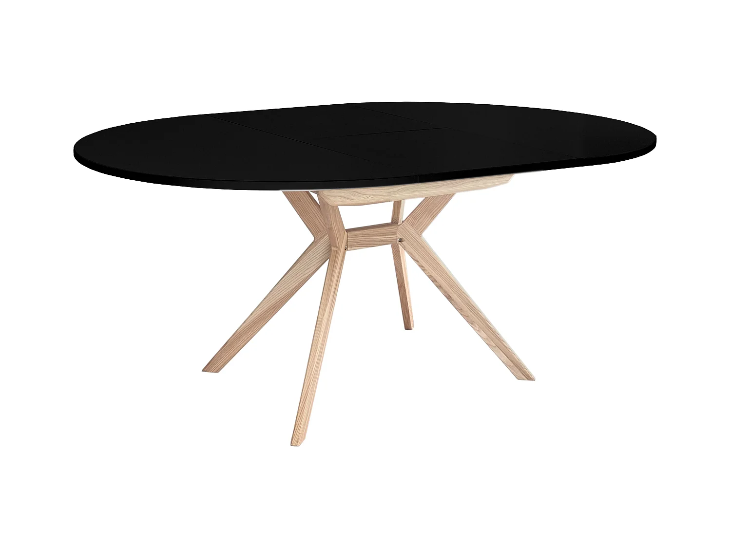 Table à manger ronde extensible 120cm Biju Noir