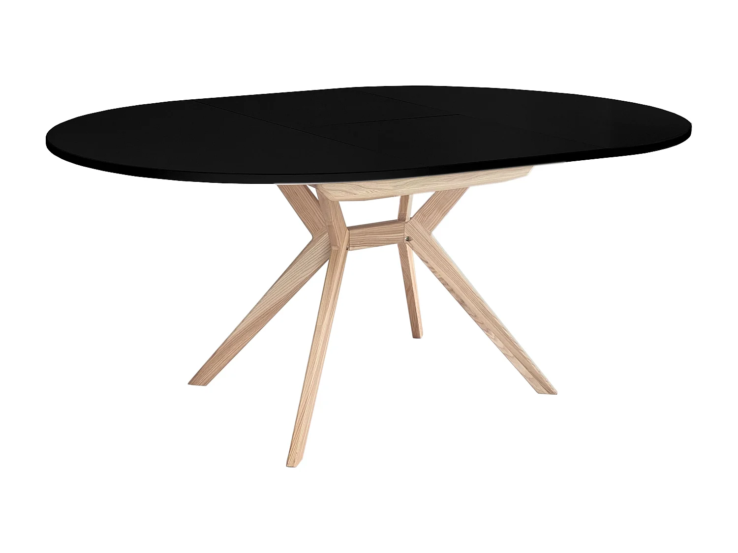 Table à manger ronde extensible 120cm Biju Noir