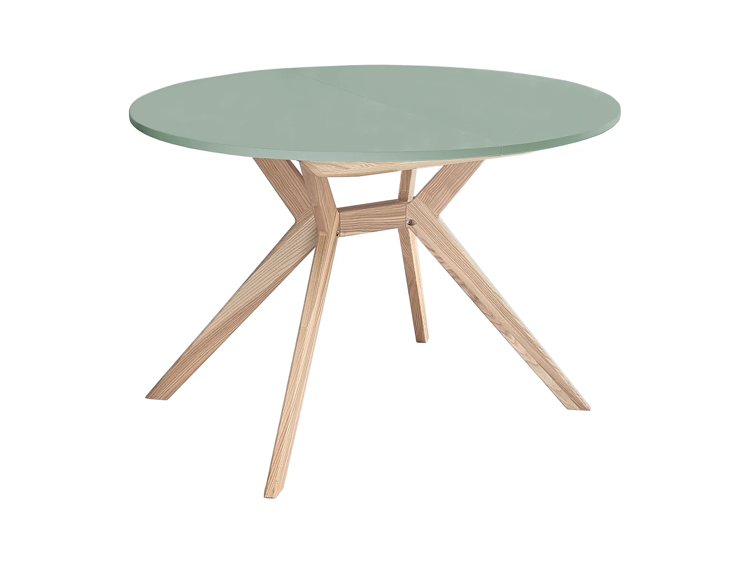 Table à manger ronde extensible 110cm Biju Vert Sauge