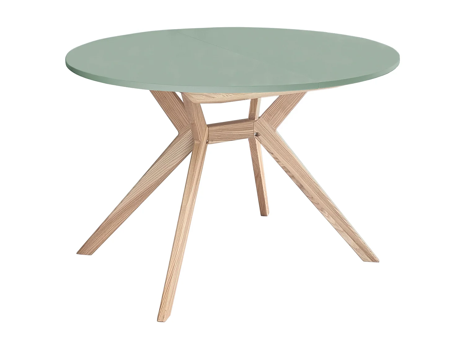 Table à manger ronde extensible 110cm Biju Vert Sauge