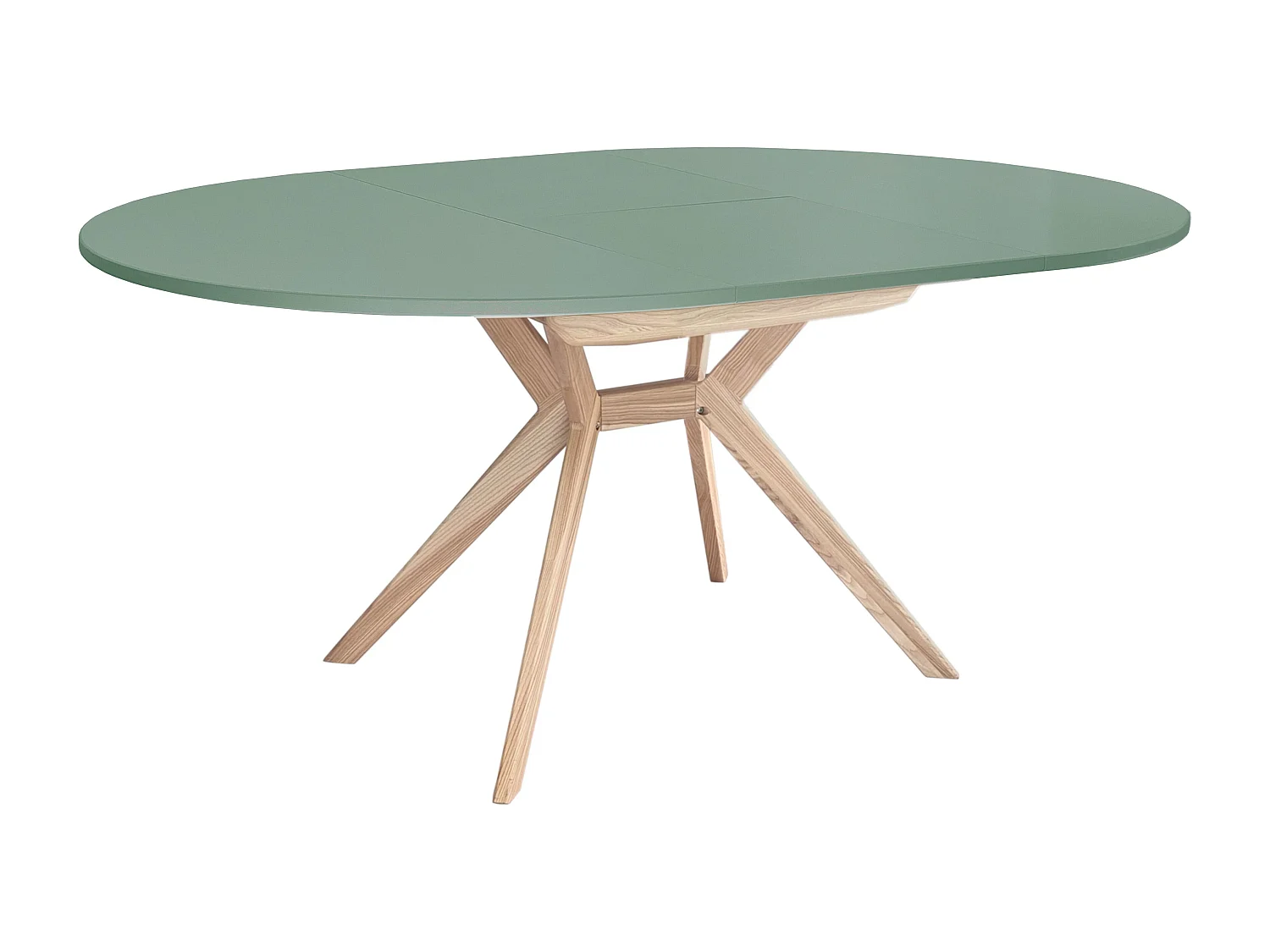 Table à manger ronde extensible 110cm Biju Vert Sauge