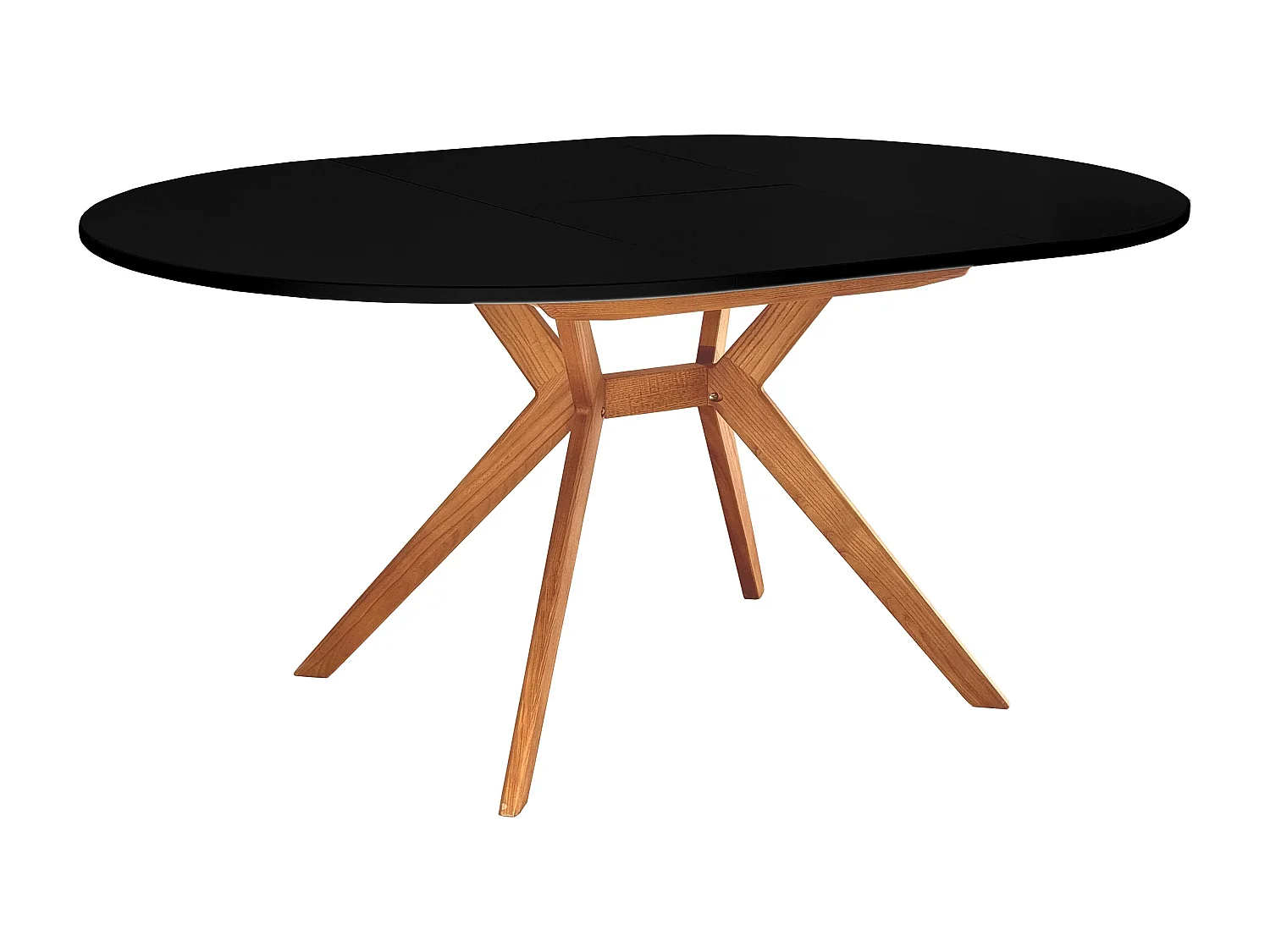 Table à manger ronde extensible 110cm Biju Noir Chêne