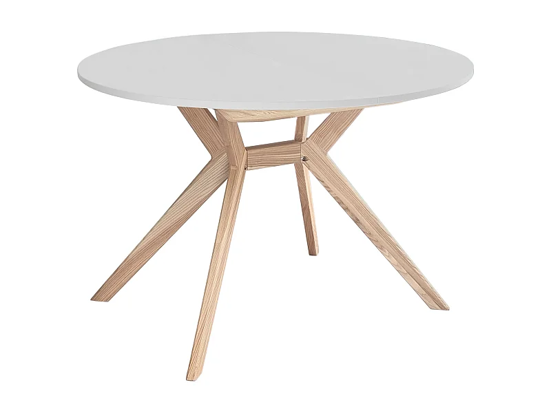 Mesa de jantar redonda extensível 110cm Biju Cinza Pérola