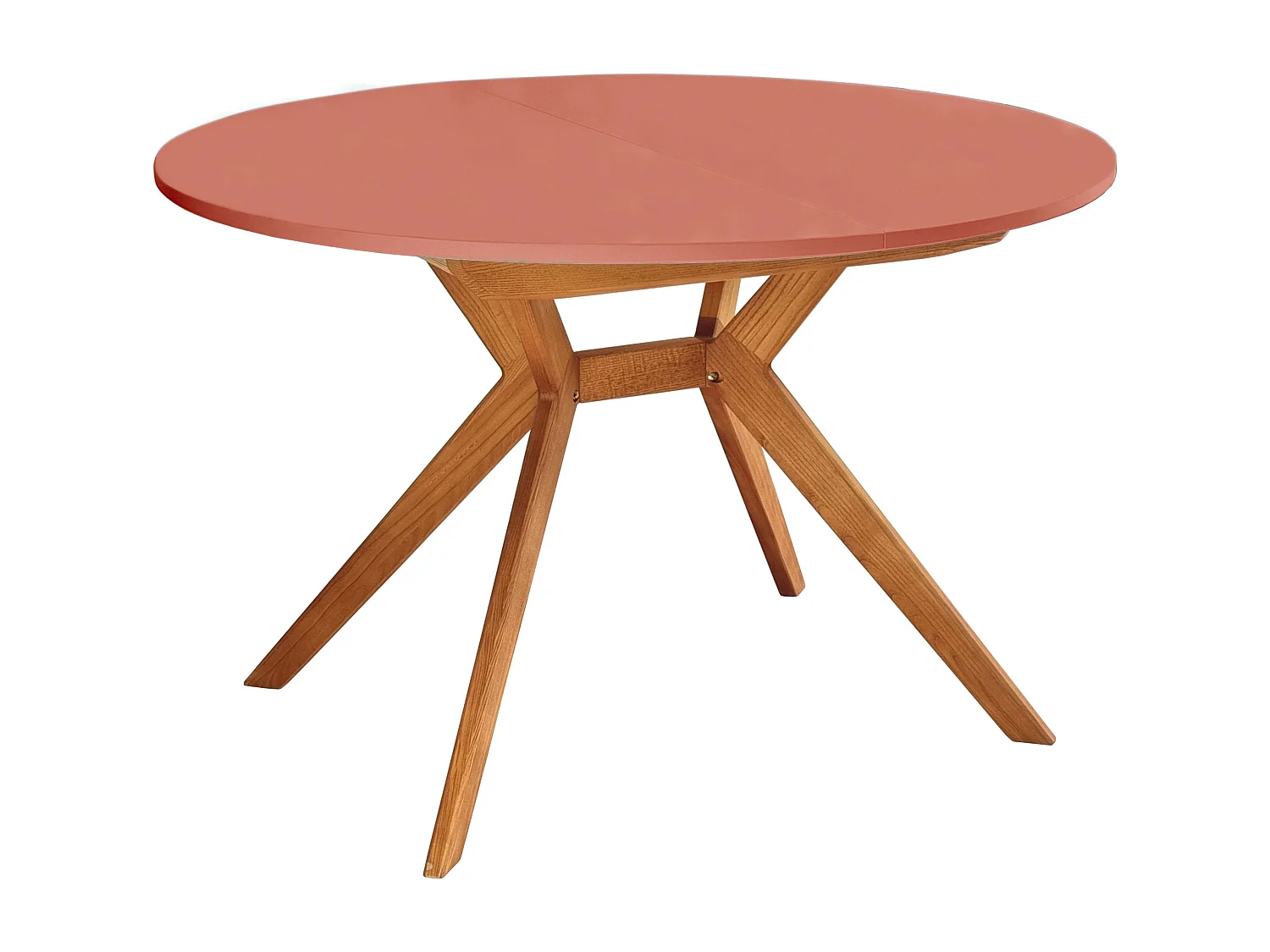 Table à manger ronde extensible 110cm Biju Vieux Rose Chêne