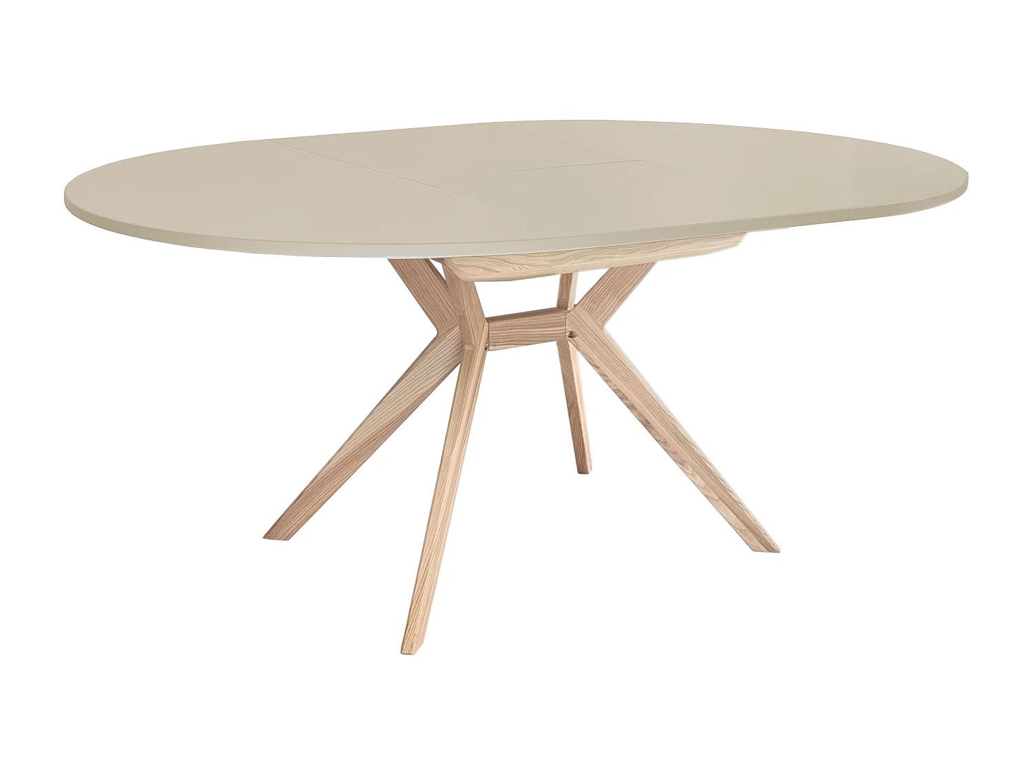 Table à manger ronde extensible 120cm Biju Beige Brun