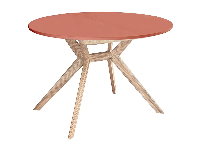 Table à manger ronde extensible 120cm Biju Vieux Rose