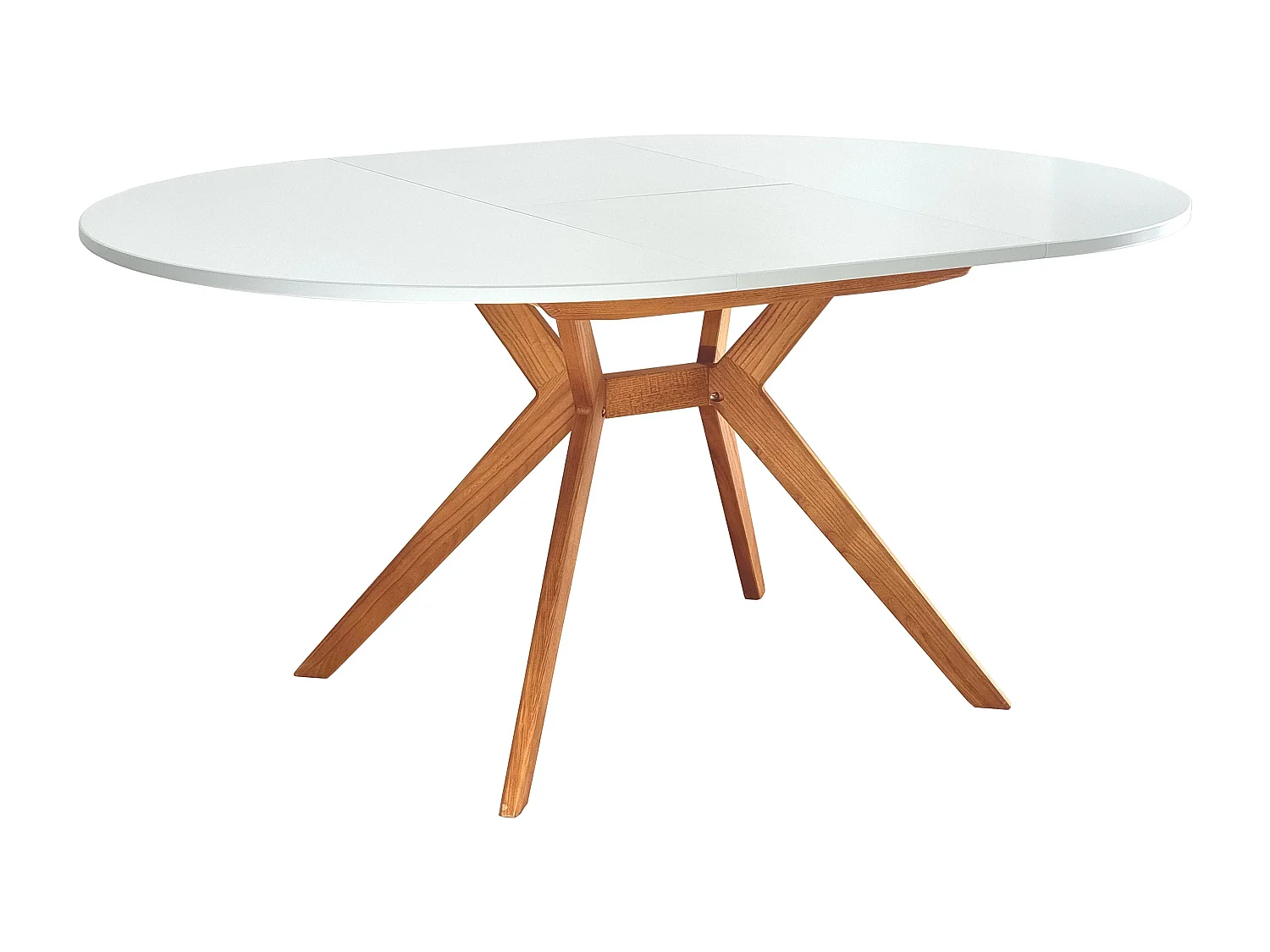 Table à manger ronde extensible 110cm Biju Blanc Chêne