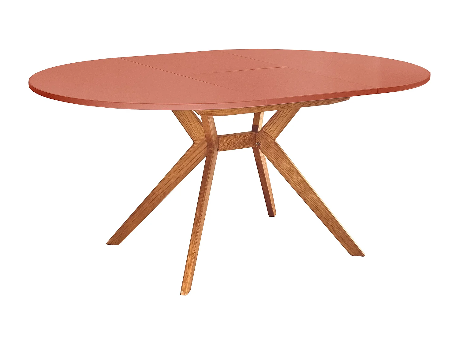 Table à manger ronde extensible 120cm Biju Vieux Rose Chêne