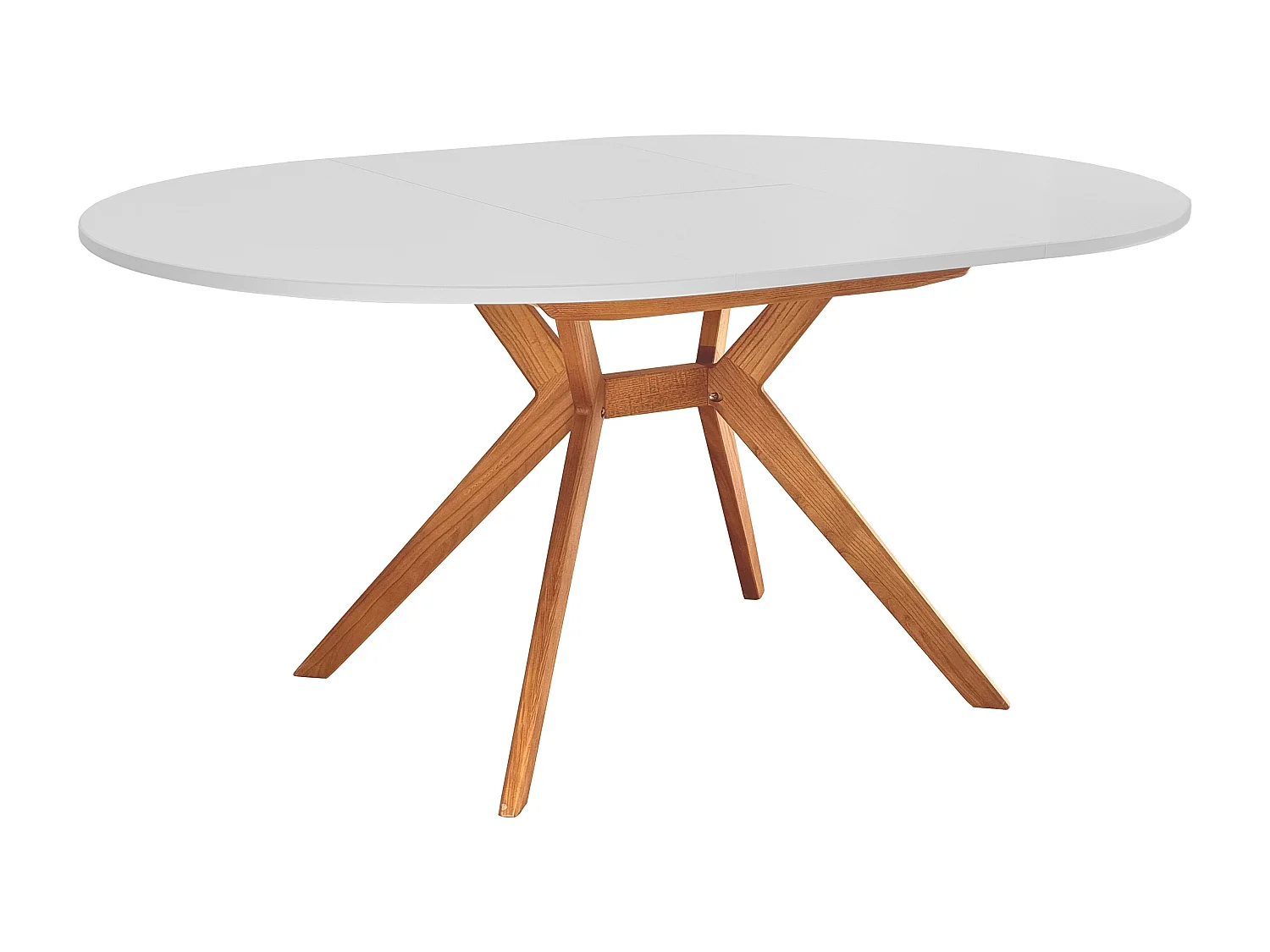 Runder ausziehbarer esstisch 120cm Biju Perlgrau Eichenbeinen