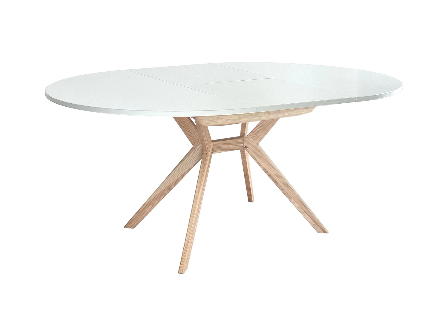 Mesa de jantar redonda extensível 120cm Biju Branca