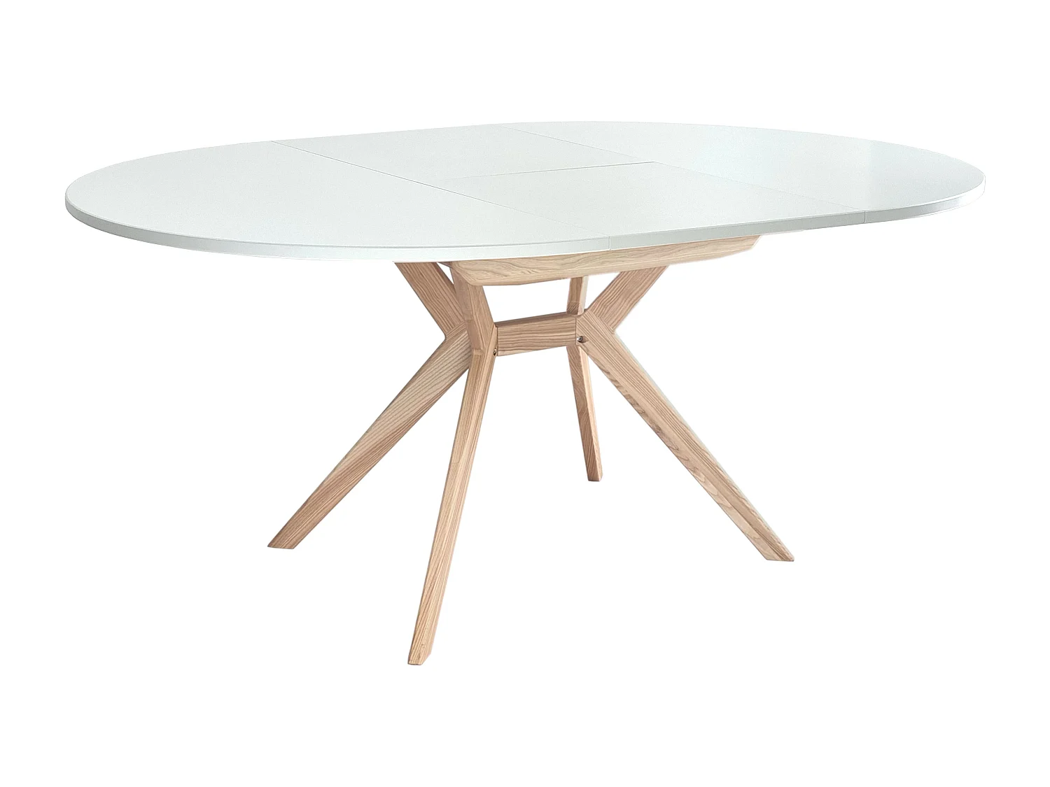 Table à manger ronde extensible 120cm Biju Blanc