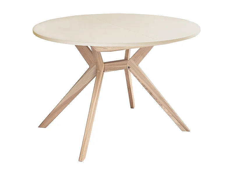 Ronde uitschuifbare eettafel 110cm Biju Krijtwit