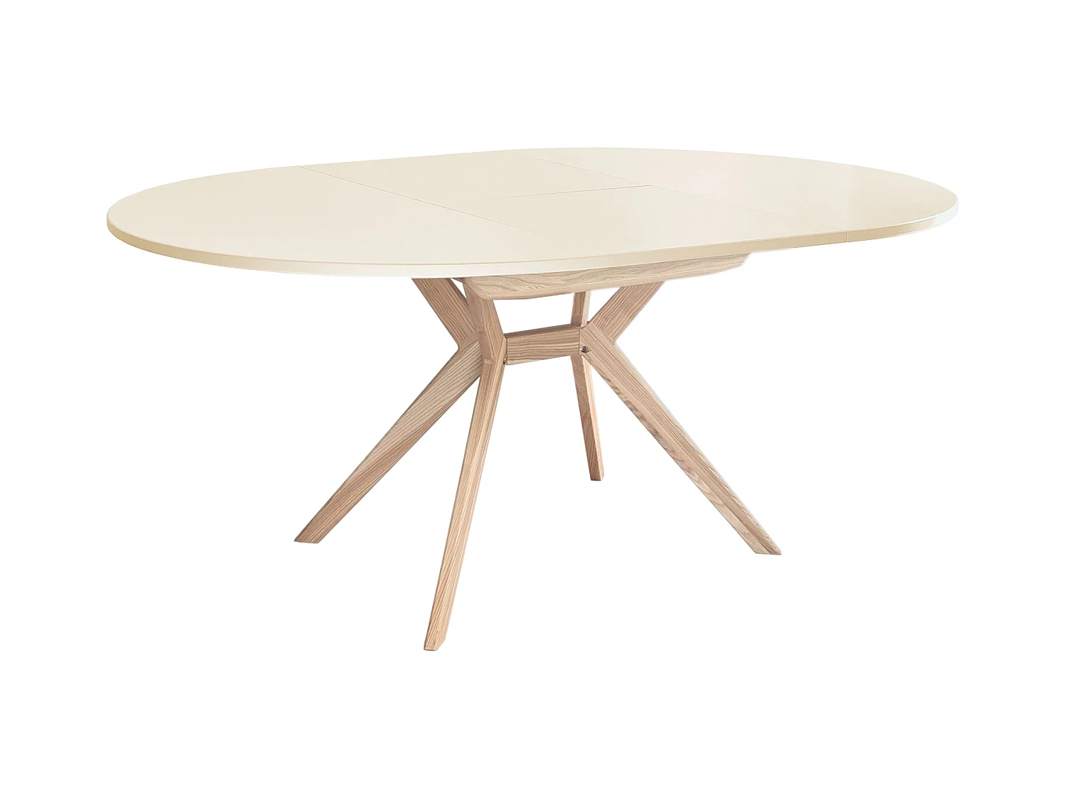 Mesa de jantar redonda extensível 120cm Biju Branco Giz