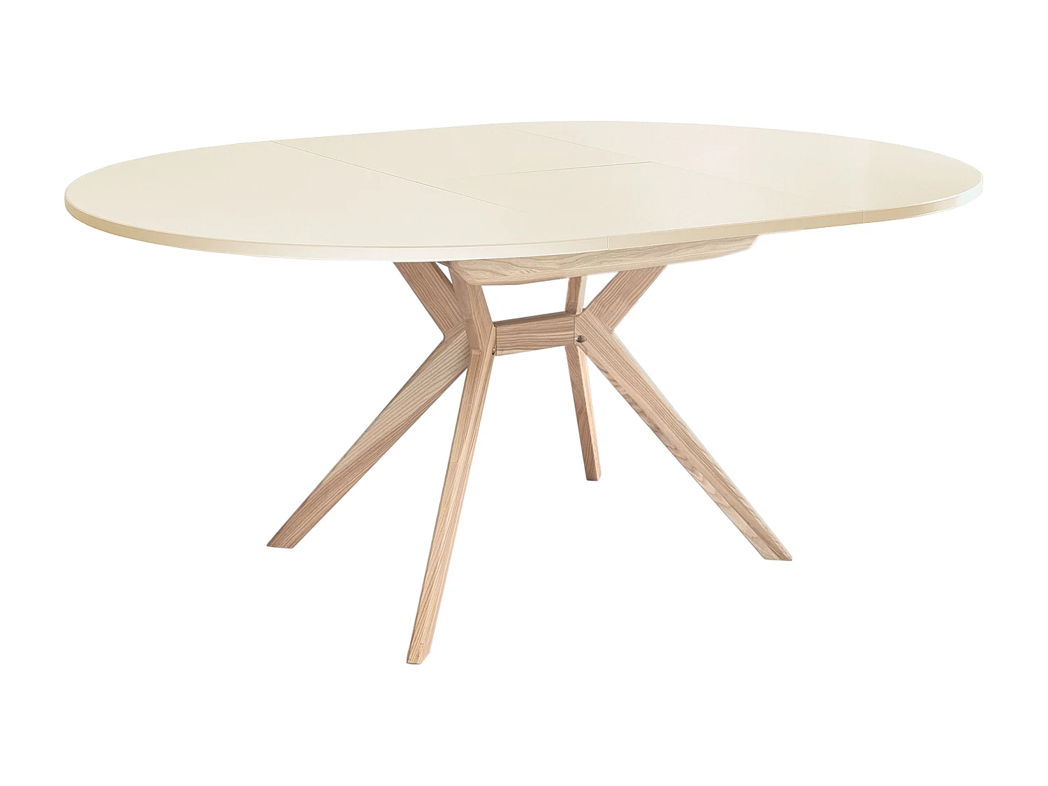 Runder ausziehbarer esstisch 120cm Biju Perlweiß